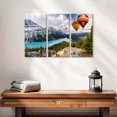thumbnail image 2 of Elephant Stock Banff Hot Air Balloons Wall Art - Horizontal Multi Panel Canvas - Living Room Wall Decor - Places Multi Panel - Green And Blue Decor - 23" x 14", 2 of 4