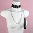 thumbnail image 3 of Slave Bondage Collar Luxury leather Neck Restraint Chain Leash BDSM Erotic Sex Toys For Women Couples Adult Games, 3 of 5