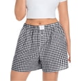 thumbnail image 3 of Cueply Plus Size Boxer Shorts for Women Summer Casual Lounge Sleep Plaid Shorts Gingham Pajama Y2K Beach Bottoms, 3 of 9