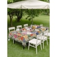 thumbnail image 3 of Green Boho Flower Outdoor Tablecloth - 52x70 Inch Rectangle Dining Table Cover, Spring Watercolor Country Floral Plant Waterproof Outdoor Table Cloth with Umbrella Hole & Zipper for Picnic/Patio, 3 of 7