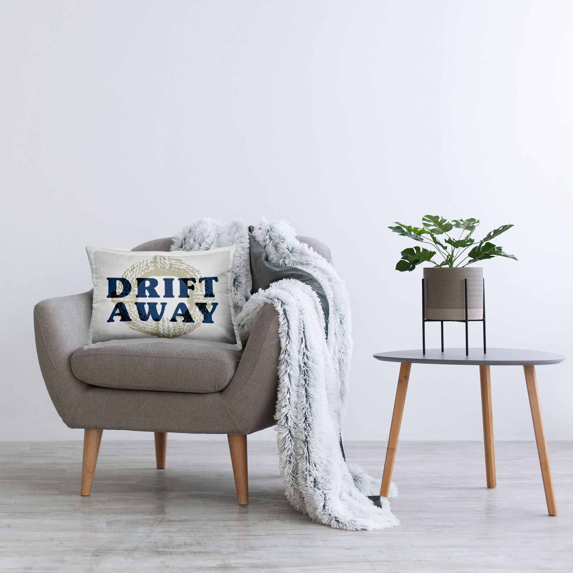 Stupell Industries Drift Away Nautical Rope Decorative Printed Throw Pillow, 14 x 20