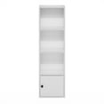 thumbnail image 4 of Furinno Luder 4-Tier Shelf Bookcase with 1 Door Storage Cabinet, White, 4 of 8