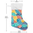 thumbnail image 2 of Coolnut Colorful Fish Christmas Stockings with White Super Soft Plush, Velvet Personalized Xmas Stocking Fireplace Hanging Decorations and Candy, 18 inch Decor Gifts, 2 of 7