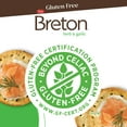 thumbnail image 2 of Breton Gluten Free Herb BCF26 & Garlic Crackers (Pack of 3) - Non-GMO, Plant-Based, For Snacking, Dips, Cheese and Spreads, 3x4.76oz, 2 of 4