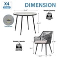 thumbnail image 2 of JOIVI 5-Piece Outdoor Patio Dining Set with Rattan Dining Chairs for 4-Person & Tempered Glass Table, 2.16” Umbrella Hole, Black, 2 of 8