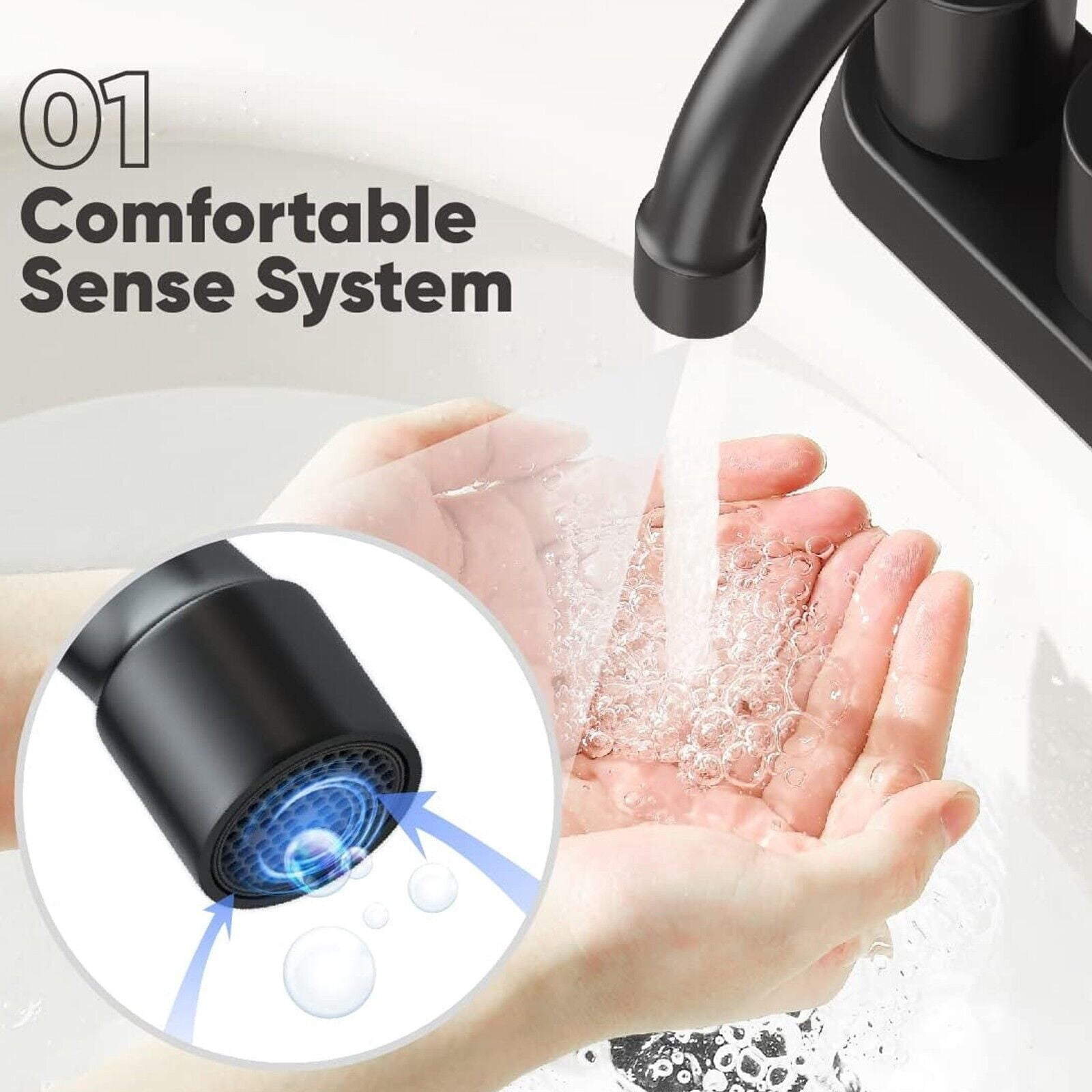 Matte Black Bathroom Faucet 2 or 3 Hole, 2 Handle 4 Inch Centerset Stainless Steel Bathroom Sink Faucet with Pop up Drain and Supply Lines Black Faucet for Bathroom