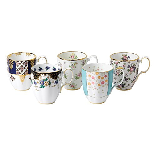 Royal Albert 40017522 100 Years 1900-1940 Mug Set, 14.1 oz, Multicolor,5 Piece