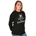 thumbnail image 4 of Can't Keep Calm a Drummer Percussion Plus Size Long Sleeve Graphic Tee Shirt Brisco Brands 2X, 4 of 5