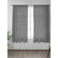 thumbnail image 2 of Dark Grey Linen Sheer Curtains 72 Inch Long 2 Panels, Farmhouse Pure Color Country Farm Light Filtering Rod Pocket Semi Sheer Curtains, Sheer Voile Drapes for Living Room Bedroom, 52"x72", 2 of 5
