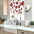 thumbnail image 5 of Red Ladybugs Tie Up Curtains for Windows, Adjustable Balloon Window Shades, Animal Themed Spring Summer Rustic Kitchen Window Treatments Farmhouse Short Curtains with Rod Pocket 42"x45", 5 of 8