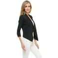 thumbnail image 2 of Auliné Collection Womens Casual Lightweight 3/4 Sleeve Fitted Open Blazer, 2 of 3