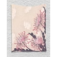 thumbnail image 1 of Art Nouveau Tapestry, Chrysanthemum Petals Romantic Old Fashioned Pastel Botany Petals, Wall Hanging for Bedroom Living Room Dorm Decor, 60W X 80L Inches, Eggplant Pale Pink Beige, by Ambesonne, 1 of 2