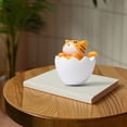 thumbnail image 4 of HEVIRGO 2PCS Cat Ornament Lovely Vivid Expression Exquisite Solid Model Creative Micro Landscape Gardening Doll Collectible Eggshell Cat Figure Decoration Car Decoration, 4 of 10