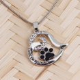 thumbnail image 2 of Collier Pendentif Patte de Chien en Forme de Cœur avec Strass pour Femmes, Bijoux de Fête Argent, 2 of 4
