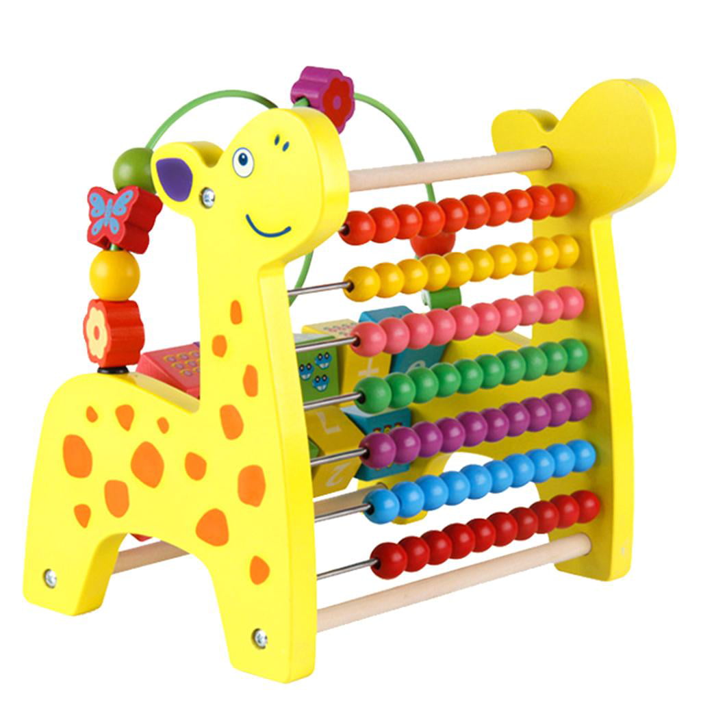 Cartoon Giraffe Abacus Classic Wooden Educational Counting Toy for Kids 