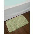 thumbnail image 2 of Cartoon Bath Mat, Pattern of Chinese Lion Dog Chow Chow Having Fun in Flowers Illustration, Plush Bathroom Decor Mat with Non Slip Backing, 29.5" X 17.5", Camel Pistachio Green, by Ambesonne, 2 of 2