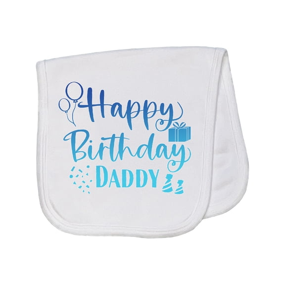 Inktastic Blue Happy Birthday Daddy Baby Burp Cloth