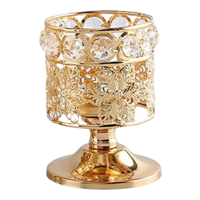 Candelabros de cristal Baoblaze decoración navideña porta vela 8x8x12cm