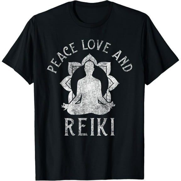 Energy Chakra Holistic Healing Hands Peace Love and Reiki T-Shirt men and women can wear, black, white, gifts
