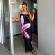 thumbnail image 3 of Vestido ajustado con estampado Floral para mujer, maxivestido elegante de cintura alta con espalda descubierta y tirantes finos, ropa de calle para vacaciones de verano y fiesta, 3 of 5