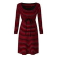 thumbnail image 4 of Todaioua Maternity Dresses for Women 2024 Long Sleeve Striped Printed Nursing Dress for Breastfeeding Casual, 4 of 9