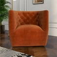 thumbnail image 4 of Allora Chaise Pivotante en Velours Style Mid-Century Modern Orange Brûlé, 4 of 6