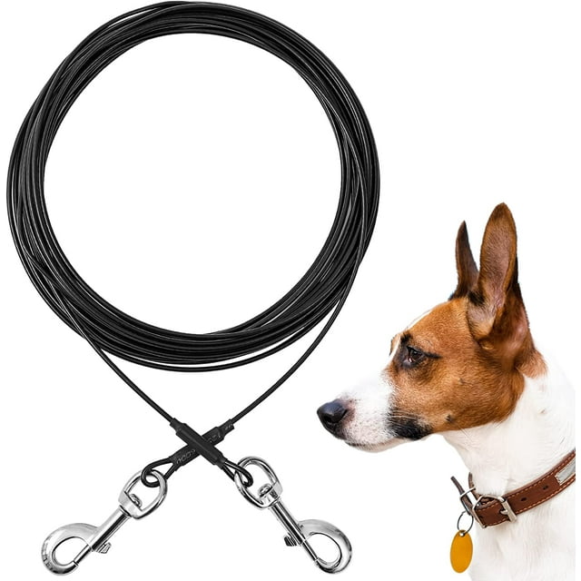 HSHDLDF Dog Tie Out Cable 10FT 20FT 50FT Dog Runner Cable for Yard Outdoor and Camping Dog Leash Run Tether Chew Proof Steel Wire with PVC Coating Dog Chain for Small Medium Large