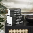 thumbnail image 2 of DecMode Black Canvas Decorative Box with White Explore, Dream, Discover Text, 2 Count, 2 of 23