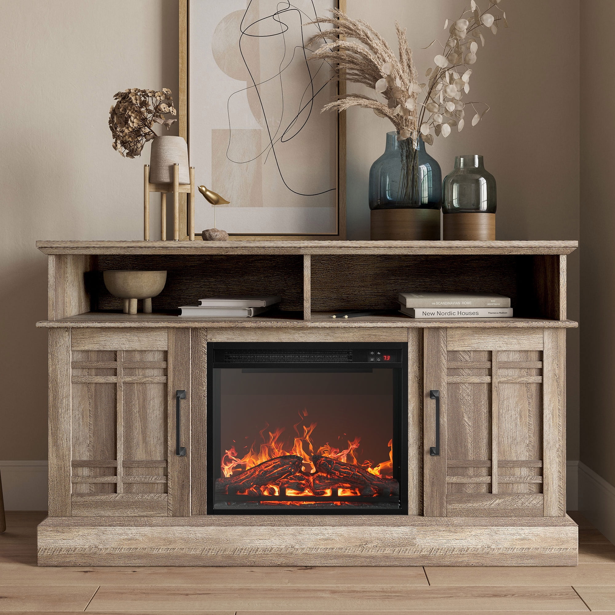 Belle isle tv sale stand with fireplace