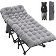 thumbnail image 3 of ABORON Oversized XXL Folding Camping Cot for Adults & Kids, 78" L x 32" W x 18" H Large Folding Guest Bed Cots, 900lb Sleeping Cot Folding Bed with 2 Sided Mattress & Carry Bag, 3 of 13