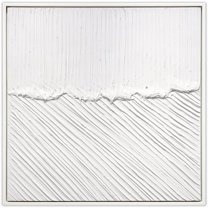 Pure Serenity Heavily Textured Hand Painted White Framed Canvas Wall Art