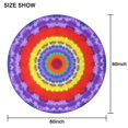 thumbnail image 6 of Rainbow Tie Dye Mandala Pattern Round Tablecloth 60"x60",Wrinkle Wipeable Table Cloth for Kitchen Dining Room Picnic Patio Party, 6 of 6