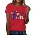 thumbnail image 2 of USA Shirt Women Oversize American Flag Shirts Patriotic T-Shirt America 250th Birthday Short Sleeve Tops, 2 of 6