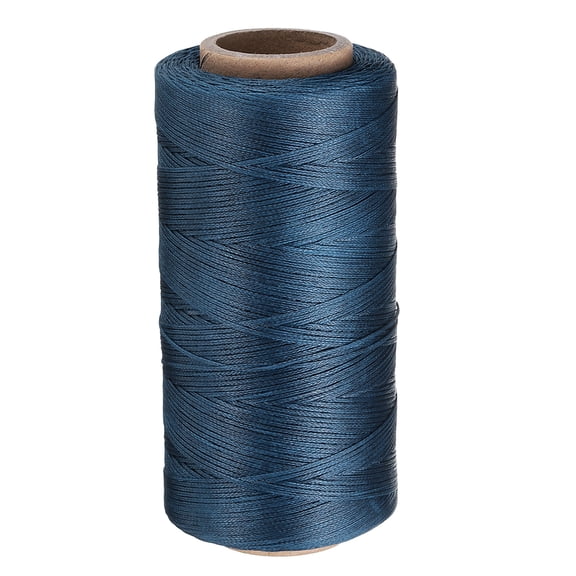 Uxcell 0.8mm Leather Sewing Waxed Thread, 197Yards / 247m, Polyester Waxed Cord Linen Thread String, Denim