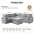 thumbnail image 4 of Magic Home 100.5" Modular Sectional Sofa, Modern Chenille U Shaped Cloud Couches Grey Couch for Living Room, Apartment, Office, 6-Seat, Grey, 4 of 12