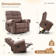 thumbnail image 5 of Bonzy Home Power Lift Recliner Chair with Massage & Heat - Extra Wide Electric Recliner for Elderly, Heavy Duty 350 lbs Capacity, Taupe Fabric, 5 of 8