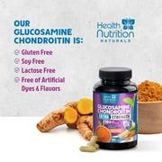 Glucosamine Chondroitin MSM Complex - 3X Strength Joint Support Supplement with Glucosamine Sulfate, Turmeric, Boswellia - For Cartilage, Mobility & Flexibility - Bottled in USA - 180 Capsules