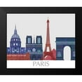thumbnail image 2 of Fab Funky 14x12 Black Modern Framed Museum Art Print Titled - Paris Landmarks , Red Blue, 2 of 5