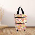 thumbnail image 3 of Carrito de grande, caja de almacenamiento con ruedas, bolsa con ruedas, bolsas de comestibles impresas, organizador de alimentos, carritos de comestibles Flor naranja perfecl Carro de compras, 3 of 8