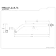 thumbnail image 2 of Kingston Brass K163A8 Shower Scape 12" Shower Arm, Brushed Nickel, 2 of 3