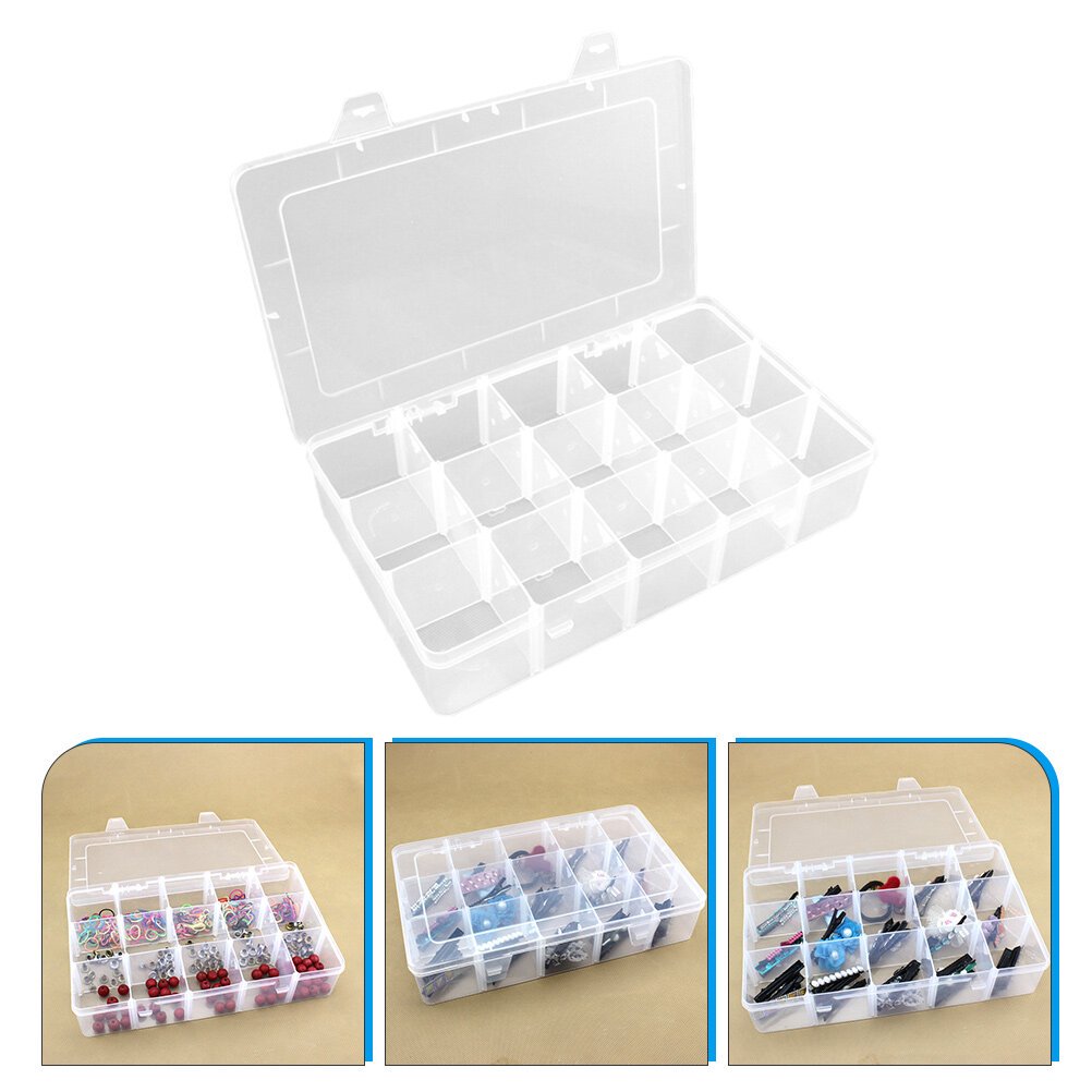 BESTYASH 2Pcs ABS Tackle Box Organizer with Clear Design and Flexible Compartments for DIY
