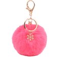 thumbnail image 2 of Naierhg 2Pcs Snowflake Fluffy Pompom Ball Key Chain Ring Holder Car Bag Ornament Keychain, 2 of 8