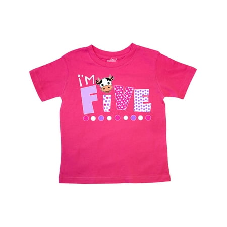 

Inktastic I m 5 Cute Cow and Polka Dots Gift Toddler Boy or Toddler Girl T-Shirt