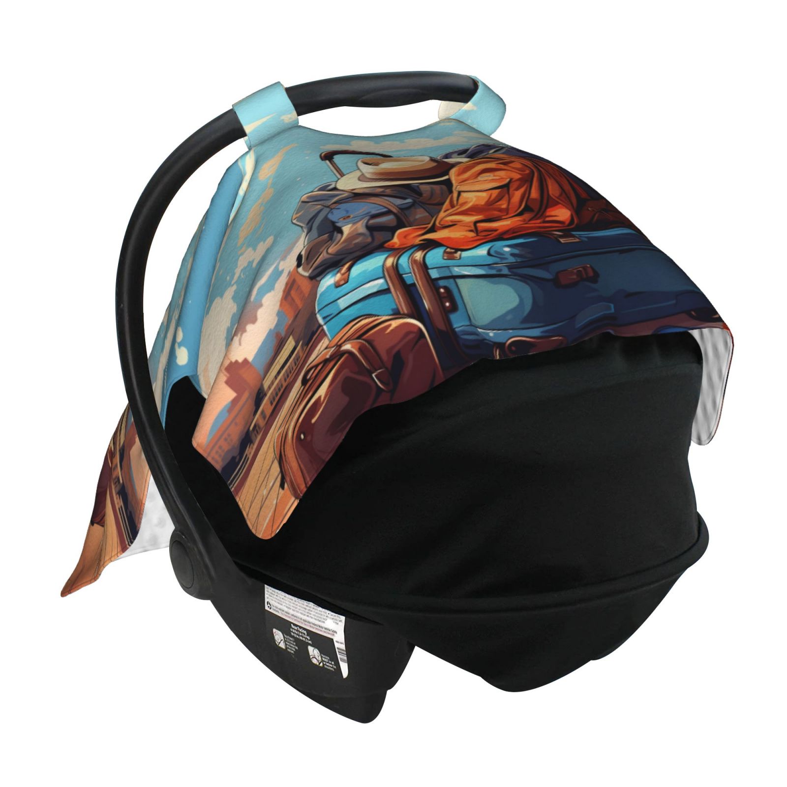 Car Seat Cover Baby - Colorful Travel Luggage Gear Breathable Infant Car Seat Cover for Baby Carseat, Lightweight Comfort Baby Essentials Must Haves Newborn Stuff for Girl Boy