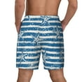 thumbnail image 2 of Lsque Mens Swim Trunks Ocean on Striped Pattern - Bathing Suit Compression Liner - Beach Swim Shorts Swimwear - (S-3XL) - Stretch Quick Dry -3X-Large, 2 of 9