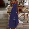 thumbnail image 1 of Qiopertar Robes d'Été pour Femmes Imprimé Sans Manches Col Rond Robe Décontractée Grandes Économies de Vacances! Moins de 5$ jusqu'à 90 % de Réduction, 1 of 5