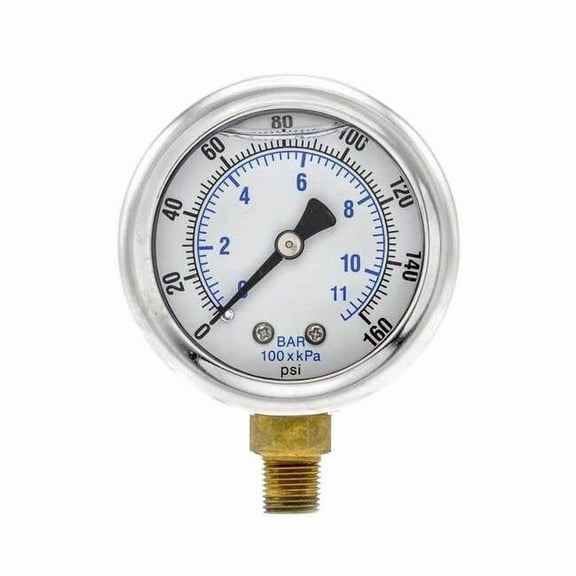 Pic Gauges Pressure Gauge,1/8 in. NPT,2 in. 201L-208F
