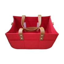 Holloyiver Baby Diaper Caddy, Portable Diaper Caddy Organizer, Foldable Nursery Caddy Felt Baby Basket, Durable Changing Table Organizer for Diapers and Baby Wipes Khaki Diaper Caddy (Red)