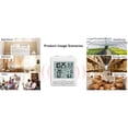 thumbnail image 3 of Dual Channel Indoor Outdoor Thermometer Hygrometer with Max/Min Records, Backlight, 9-Language Display, Time/Calendar & Alert Clocks – Ideal for Home, Office, Greenhouse – White (5043-0, Batteries, 3 of 6