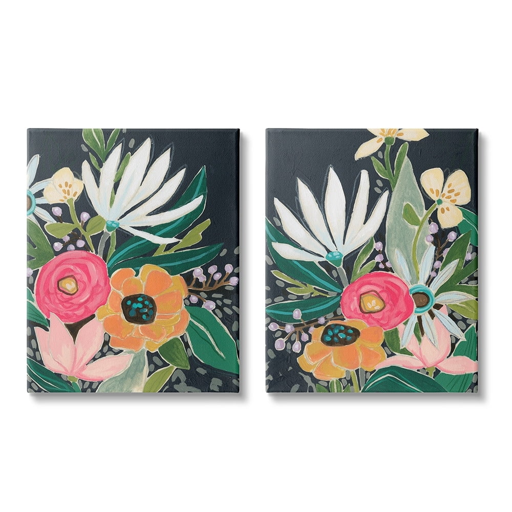 Stupell Industries Abstract Tropical Florals Whimsical Flower Petals Canvas Wall Art by June Erica Vess